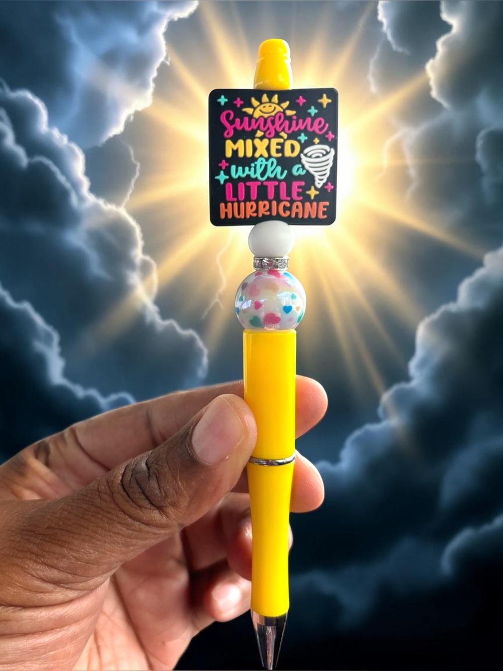 Handcrafted Sunshine Mixed With A Little Hurricane Yellow Decorative Pen